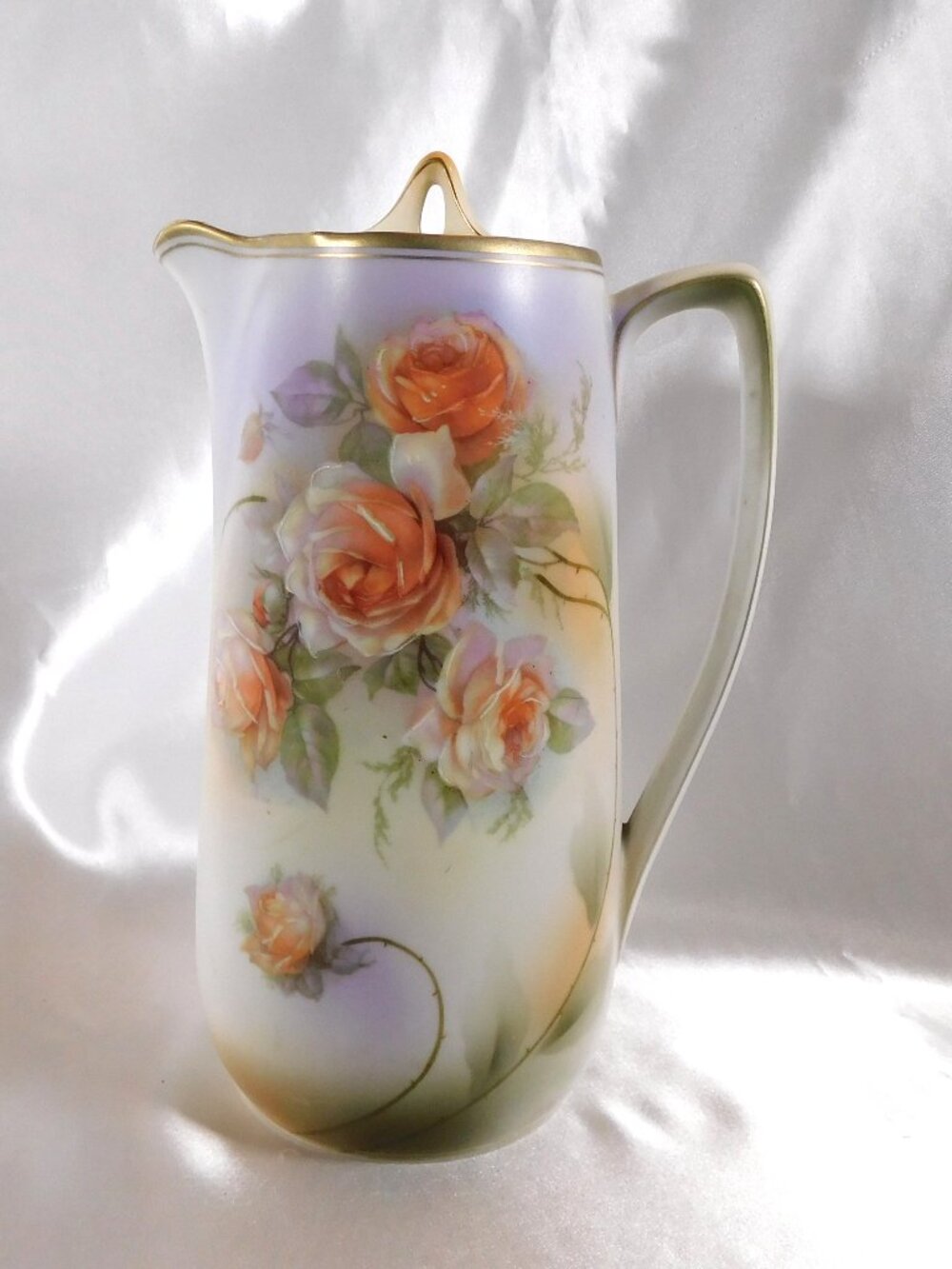 Peach Floral Coffee Pot from Germany # 25016